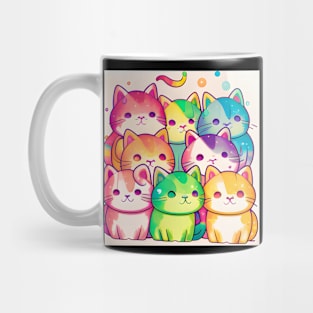 Funny - Cute Cat with a rainbow - Cat lover Mug